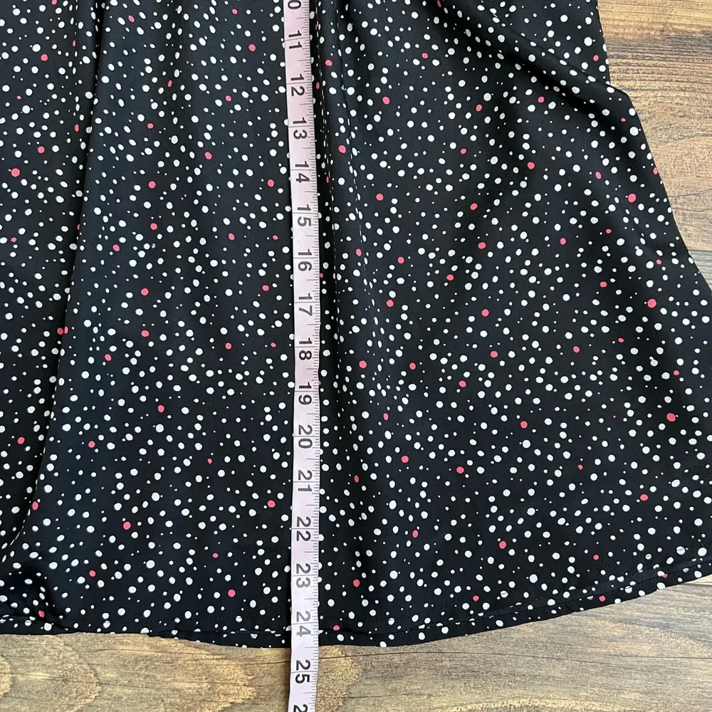 Lane Bryant black polka dot pleated skirt size‎ 16 artsy quirky business casual